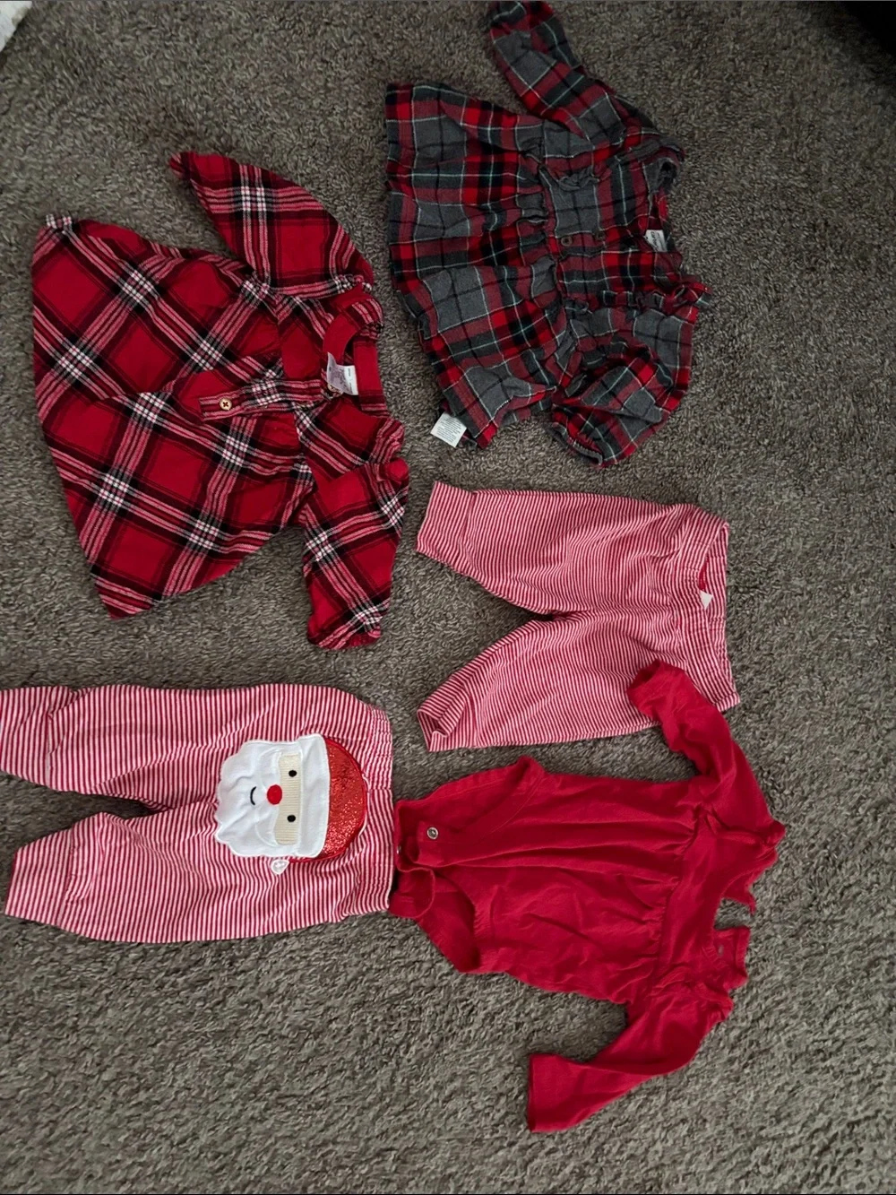 3 Months Red Baby Girl Pants and Tops Bundle